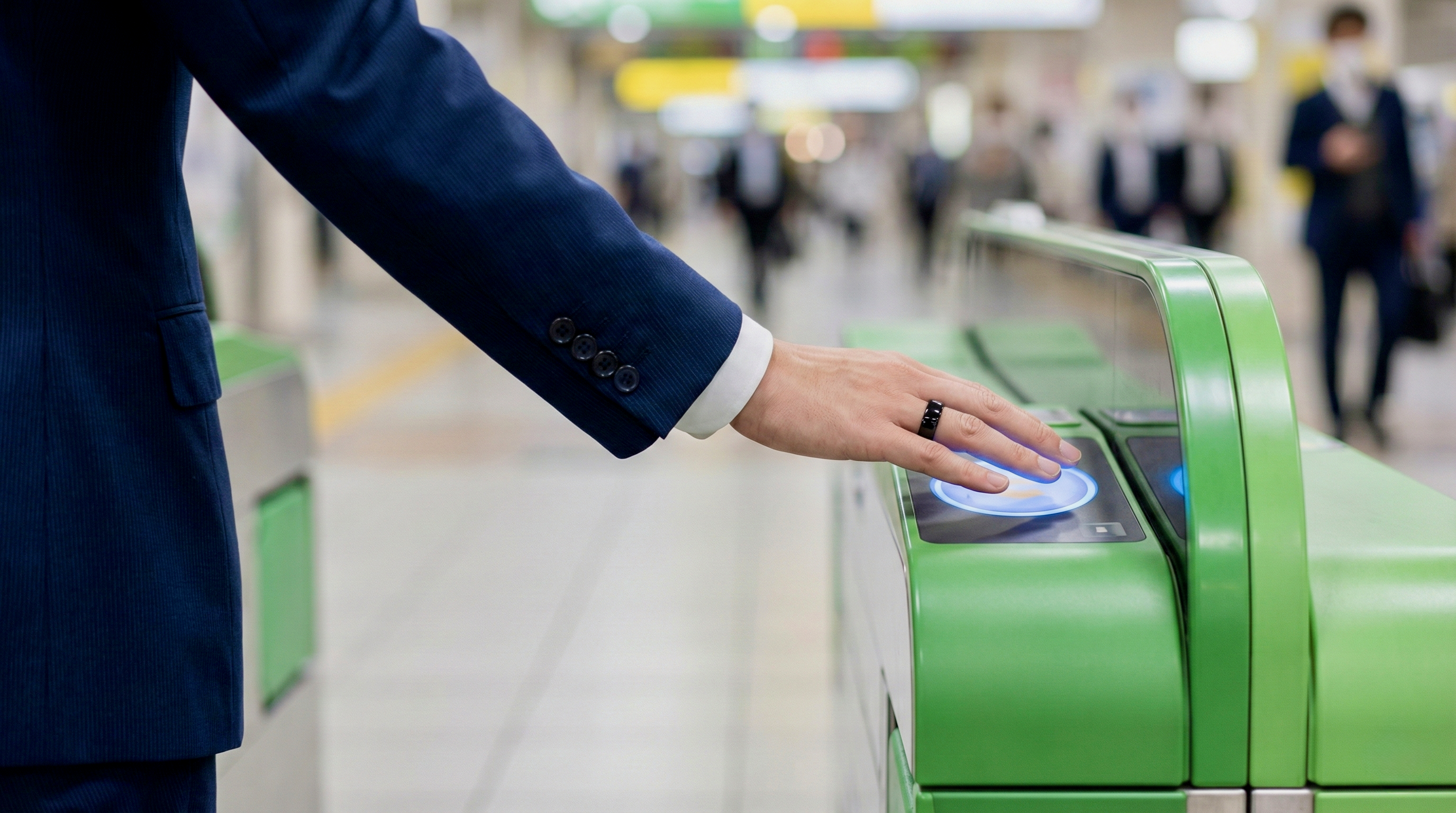 改札を通過する様子